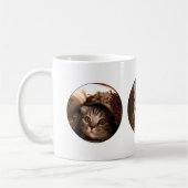 パーソナライズなInstagramカスタムなペット円形の写真 コーヒーマグカップ (左)