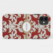 パーソナライズなIphone 5の輝きの花葉のダマスク織 Case-Mate iPhoneケース (裏面(横))