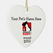 パーソナライズなLakeshore足のハートのオーナメント セラミックオーナメント (右)