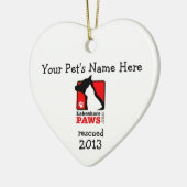 パーソナライズなLakeshore足のハートのオーナメント セラミックオーナメント (左)