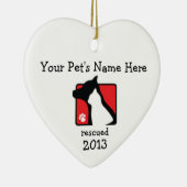 パーソナライズなLakeshore足のハートのオーナメント セラミックオーナメント (右)