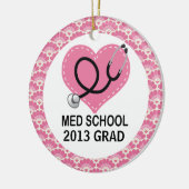 パーソナライズなMedの学校の卒業生のオーナメント セラミックオーナメント (左)