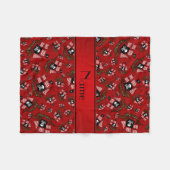 パーソナライズなnamの赤い海賊船 フリースブランケット (正面(横))