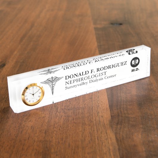 パーソナライズなNephrologist |の腎臓専門家 デスクネームプレート (側面)