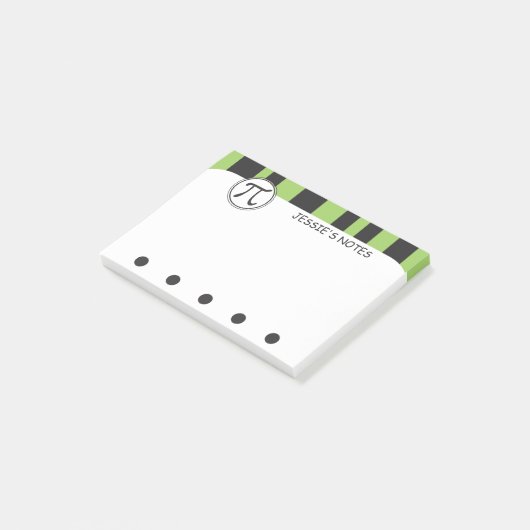 パーソナライズなPiの記号の数学のテーマの緑 ポストイット (アングル)