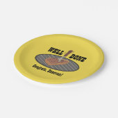 パーソナライズなPunny "健康なできていた" BBQのステーキのプレート ペーパープレート (アングル)