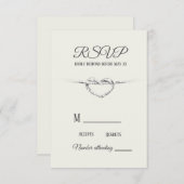 パーソナライズなRSVPのタイ結び目カード 出欠カード (正面/裏面)