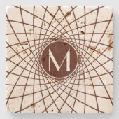 パーソナライズなSpirographのモノグラム ストーンコースター (正面)