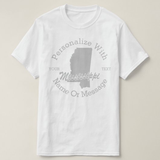 パーソナライズなTシャツミシシッピ州 Tシャツ (デザイン正面)