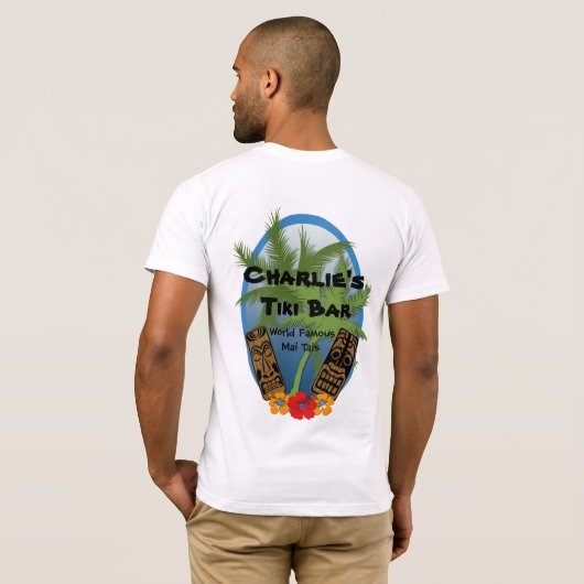 パーソナライズなTikiのバーのワイシャツ Tシャツ (裏面フル)