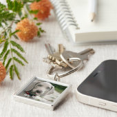 パーソナライズなWeimaraner犬の写真および犬の名前 キーホルダー (側面)