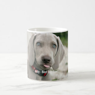 パーソナライズなWeimaraner犬の写真および犬の名前 コーヒーマグカップ