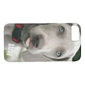 パーソナライズなWeimaraner犬の写真および犬の名前 Case-Mate iPhoneケース (裏面(横))