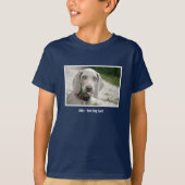 パーソナライズなWeimaraner犬の写真および犬の名前 Tシャツ (正面)