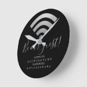 パーソナライズなWifiパスワードおよびネットワーク ラウンド壁時計 (傾斜)