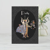 パーソナライズなWW1ヴィンテージのアールデコのパーティー 招待状 (スタンド正面)