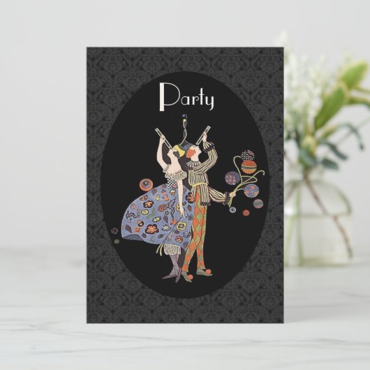 パーソナライズなWW1ヴィンテージのアールデコのパーティー 招待状 (スタンド正面)