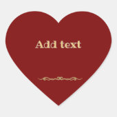 パーソナライズはっきりした金ゴールドプリント ハートシール (正面)