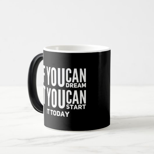 パーソナライズもしを開始できる夢を見ることができる モーフィングマグカップ (正面左)