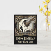 パーソナライズアールデコ20代フラグなし3カード カード (黄色い花)