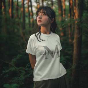 パーソナライズイニシャル名女性の白 Tシャツ