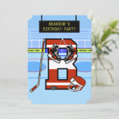 パーソナライズイニシャルBアイスホッケー 招待状 (スタンド正面)