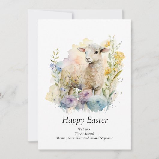 パーソナライズイースターラムフローラパステルイースターカード シーズンカード (正面)