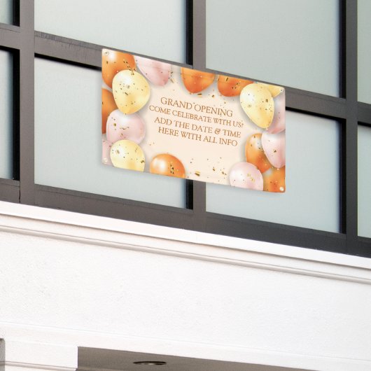 パーソナライズエレガントグランドオープニングバルーンフォイル 横断幕 (ビルの外側)