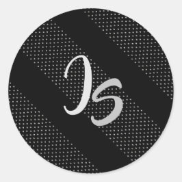 パーソナライズエレガントシルバー・モノグラム付きギフト ラウンドシール