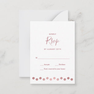 パーソナライズエレガントバラ金ゴールドドッグペット結婚式RSVP ノートカード