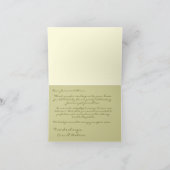 パーソナライズエレガントライトイエローディナーパーティー サンキューカード (内部)