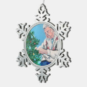 パーソナライズオリジナルアート スノーフレークピューターオーナメント (右)