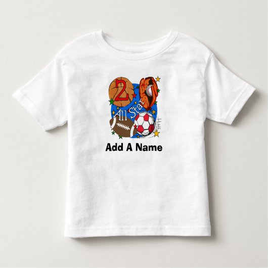 パーソナライズオールスターのスポーツの第2誕生日のTシャツ トドラーTシャツ (正面)