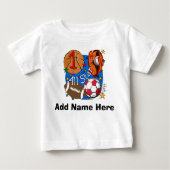 パーソナライズオールスターの第1誕生日のTシャツ ベビーTシャツ (正面)