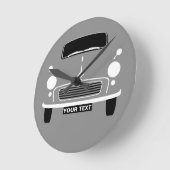 パーソナライズカスタムされたグレーモリス小さなアーポップ・アートのト ラウンド壁時計 (傾斜)