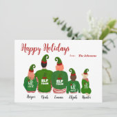 パーソナライズカスタムされたファミリ小人小妖精や小人クリスマスカード 招待状 (スタンド正面)