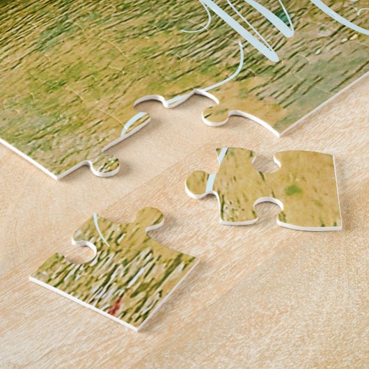 パーソナライズカスタムされたマイアミビーチヴィンテージアールデコ ジグソーパズル (側面)