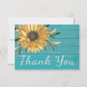 パーソナライズカスタム素朴ひまわり悔やみや弔慰 サンキューカード (裏面)