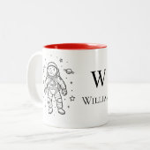 パーソナライズキッズ宇宙飛行士 ツートーンマグカップ (正面左)