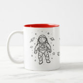 パーソナライズキッズ宇宙飛行士 ツートーンマグカップ (左)