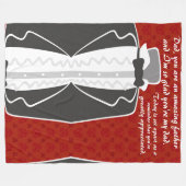 パーソナライズクラシックされたTuxedo見た目の素晴らしいパパ フリースブランケット (正面(横))