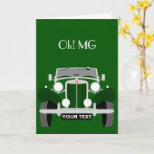 パーソナライズクラシックヴィンテージブリティッシュスポーツカー カード (黄色い花)