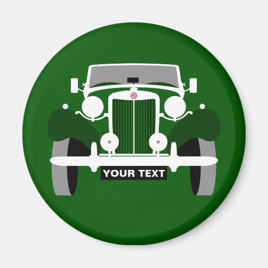 パーソナライズクラシックヴィンテージMG TDスポーツカー マグネット (正面)