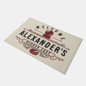 パーソナライズクラシック理容師ショップ ドアマット (アングル)