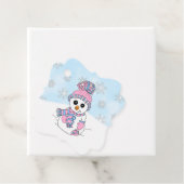 パーソナライズクリスマスピンクのスノーマン フェイバータグ (インサイチュ)