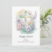 パーソナライズクロスフローラパステル宗教復活祭 シーズンカード (スタンド正面)