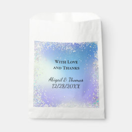 パーソナライズグリッターブルーパープル結婚式の引き出物 フェイバーバッグ
