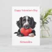 パーソナライズコッカースパニエル犬パピーバレンタイン シーズンカード (スタンド正面)