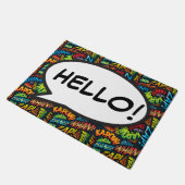 パーソナライズコミック・ポップアート HELLO ドアマット (アングル)