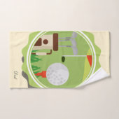 パーソナライズゴルフテーマイエローファーズデー バスタオルセット (ハンドタオル)